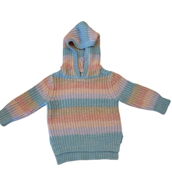 Oshkosh Baby Rainbow multi-color hoodie sweater sz12M EUC adorable! - Picture 1 of 9